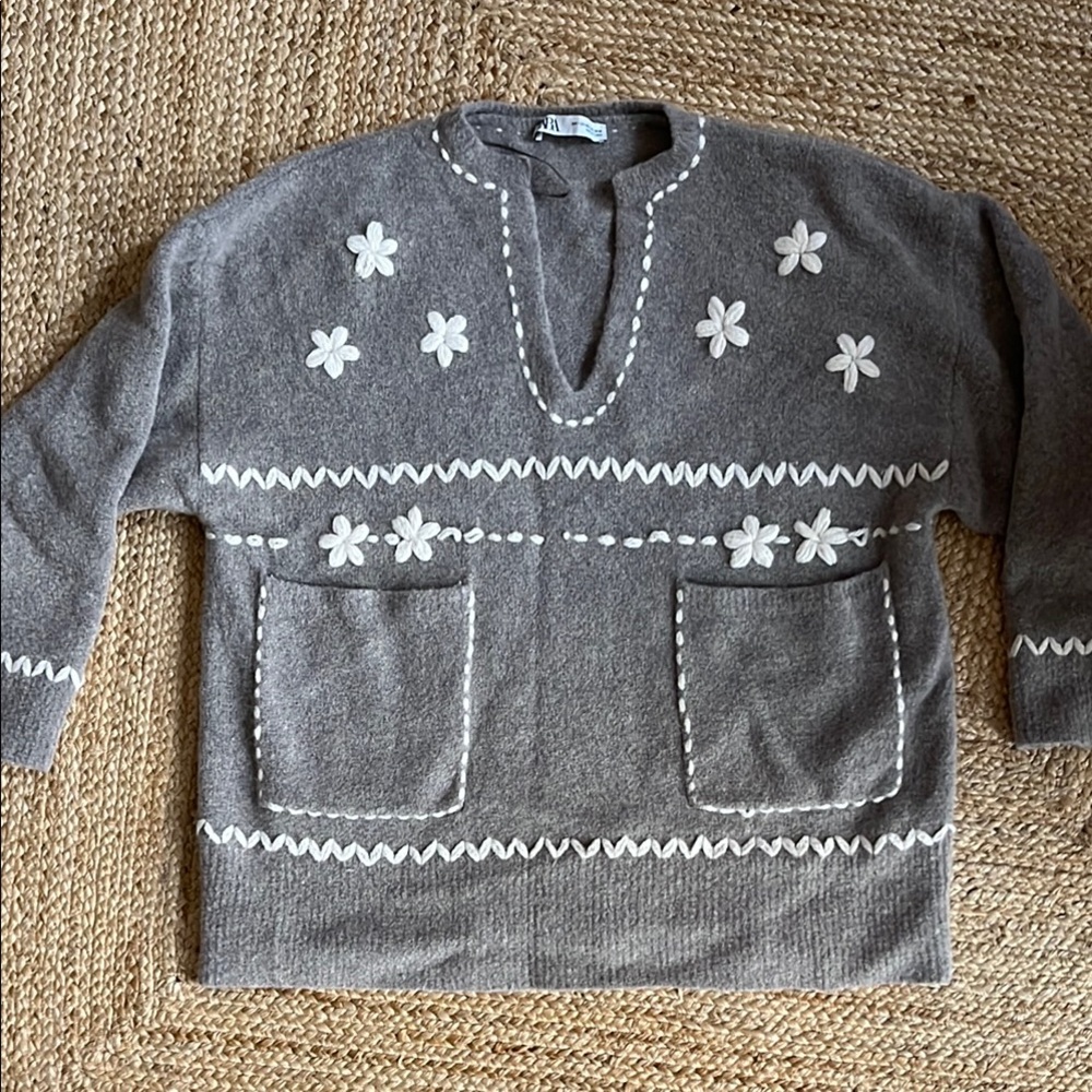 Zara Embroidered Sweater